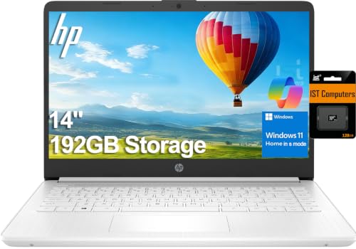 Image of HP 14 inch Ultra Light Laptop for Student & Home (Intel 4-Core Celeron, 4GB RAM, 64GB eMMC + 128GB SD Card,) 11-Hr Long Battery Life, Webcam, Wi-Fi, Win 11 Home in S Mode (Renewed)