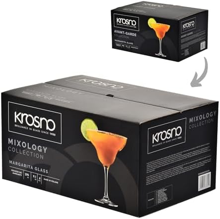 KROSNO Kieliszki do Margarity i Innych Drinków | Zestaw 6 Kieliszków | 270 Ml | Kolekcja Mixology | Idealne do Domu, Restauracji i na Przyjęcia | Można Myć w Zmywarce