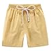 4-Pack Girls Cotton Linen Shorts Casual Kids Comfy Elastic Waist Loose Summer Beach Shorts with Pockets for 2-12 Years