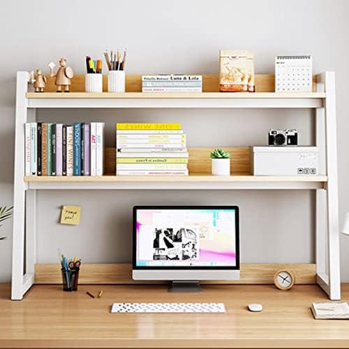 FPIGSHS 2tier Desktop Bookshelf for Computer Desk，Steel Frame Ladder Countertop Hutch Bookcase Organizer Shelf，Home Office Storage Display Rack Shelf，4size ( Size : 115cm )