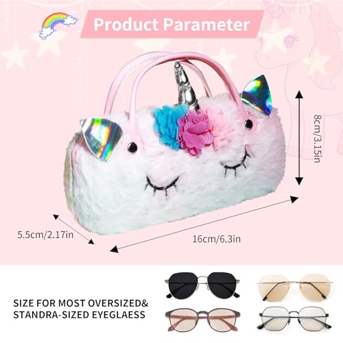 Image of PERFECTSIGHT Hard Shell Eyeglasses Case, PU Leather Protective Glasses Case, Cute Eyeglass Case for Women Men Girls