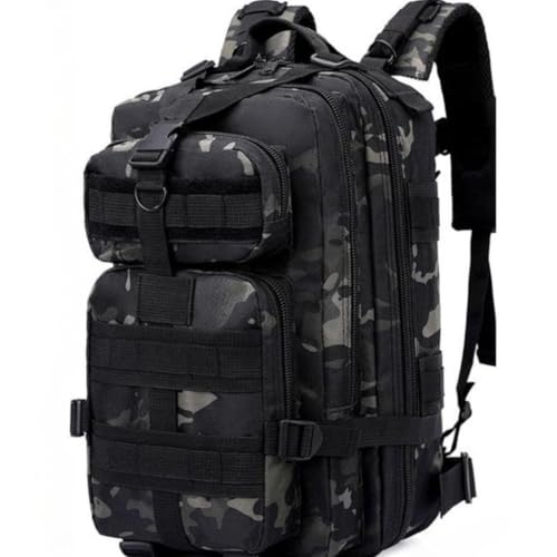 Mochila Militar Assalt Tática Masculina Feminina Impermeável Preto 30l 40L 50l (30 litros preto camuflado)