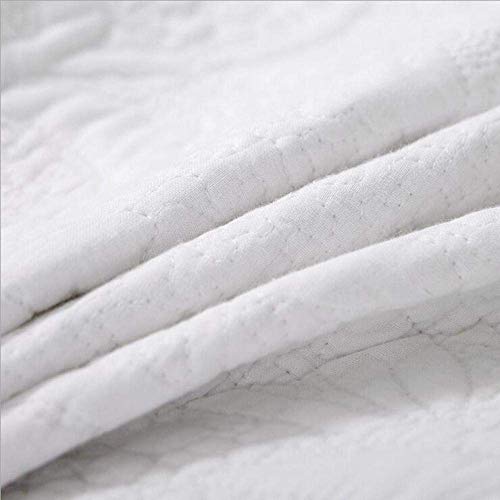 Colcha de algodón acolchado de alta gama con relieve elegante y fundas de almohada a juego 5