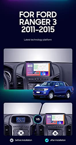 GGBLCS Android 11 Rádio de carro para Ford Ranger 3 2011-2015 Navegação GPS estéreo carro 9 polegada