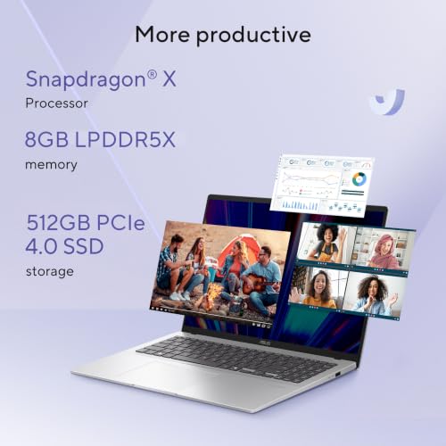 Image of ASUS Vivobook 16 Laptop - 16 inch WUXGA 16:10 Display - Snapdragon X X1 26 100 Processor - 8 GB RAM - 512 GB SSD - Windows 11 OS Home - Cool Silver - X1607QA-PB54