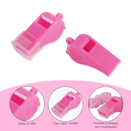Silbatos Plásticos Rosas con Boquilla y Cordón Pack de 2 miniatura 4