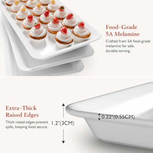 3-Tier Plastic Serving Tray Set for Party, 17 Platters with 3 Collapsible Metal Stand for Sevring Food, Dessert, Veggie, Fruit, Cookies, Premium-PBT Plastic, Microwave-Safe (Gold) - Image 7