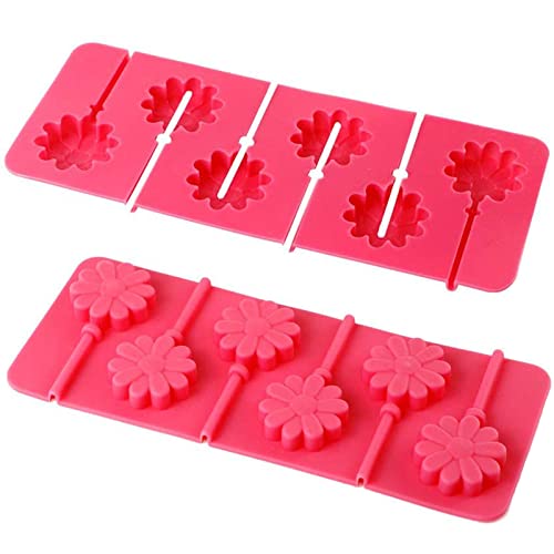 Webake Silicone Lollipop Mold With Sticks 2 Pack Hard Candy Lollipop Sucker Mold Chocolate Molds...