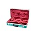 Crossrock ABS Trumpet Case for Bb Horn | Mint Blue Finish, Burgundy Velvet Interior, Security Lock, Metal Feet & Detachable Strap