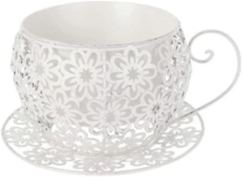 Plant Pots, Flower Pots Coffee Saucer Teacup Garden Planter Vintage Succulent Plant Holder White