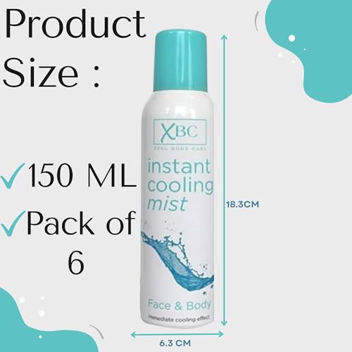 Pack of 6 Cooling Spray for Face and Body – Instant Cooling Mist ...