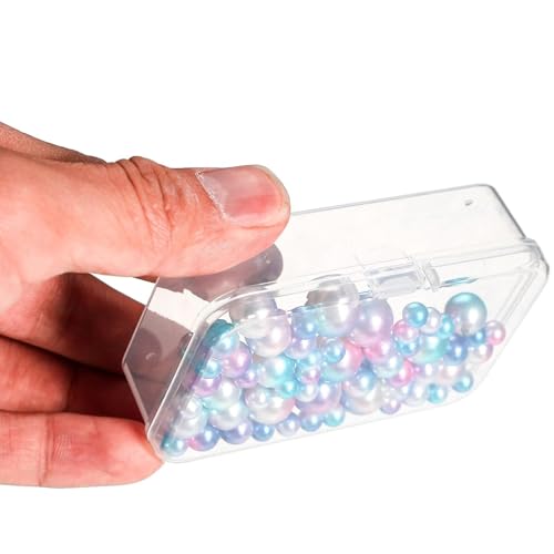 Image of Jetec 30 Pieces Mini Plastic Clear Beads Storage Containers Box for Collecting Small Items, Beads, Jewelry, Business Cards, Game Pieces, Crafts (2.9 x 2.9 x 1 Inch)
