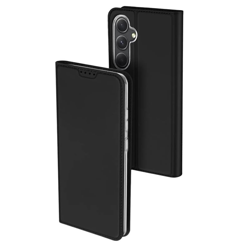 ELICA Leather Flip Cover for Samsung Galaxy M55 5G, Leather Flip Cover| Magnetic Closure| Kickstand Leather Flip Cover for Samsung Galaxy M55 5G - Black (B0D4F7RZS7) Amazon Price History, Amazon Price Tracker