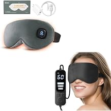 Ezona Heated Eye Mask Bundle - Cotton Cordless & Lavender USB Electric Eye Compress Set for Dry Eyes, Blepharitis, Sinus Migraine Relief - Includes Washable Moist Heat Therapy Masks