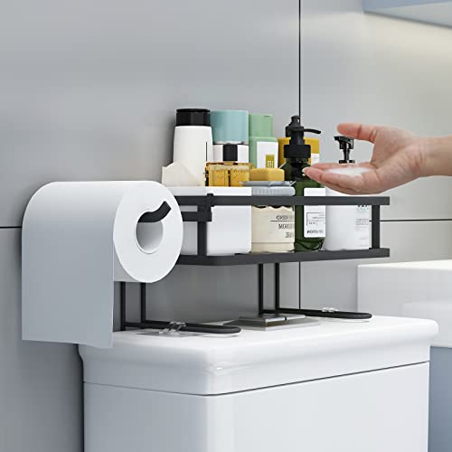 Apsan Over The Toilet Shelf, Bathroom Organizer Multifunctional Toilet Rack,No Drilling Space Saver With Wall Mounting Design (White) (Black) #TOP1