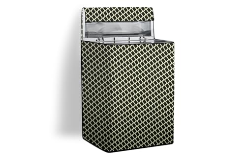 Image of Stylista Waterproof and Dustproof Polyester Washing Machine Cover Compatible for Godrej 7.5 Kg Fully-Automatic Top Loading WTEON ALP 75 5.0 FDTN GPGR, Check Coffee