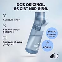 air up Flasche Twist Pro Starter Set Original, inkl Pods in 5 Geschmacksrichtungen I 600ml Trinkflasche mit Geschmack, zuckerfrei I spülmaschinenfest & BPA frei I in Blueberry – Ansicht 4