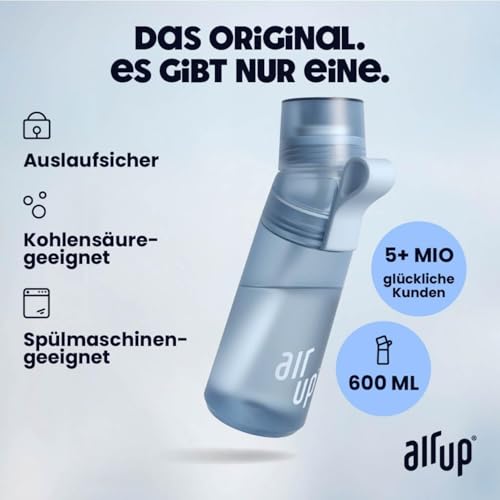 Foto von air up Flasche Twist Pro Starter Set Original, inkl Pods in 5 Geschmacksrichtungen I 600ml Trinkflasche mit Geschmack, zuckerfrei I spülmaschinenfest & BPA frei I in Blueberry