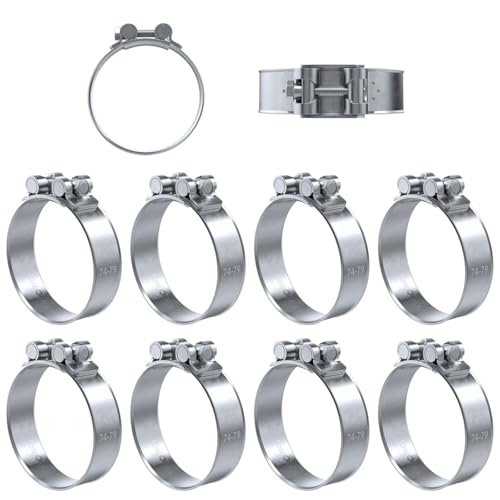 Abrazadera de escape Lumonic de 74-79mm para vehículos de construcción, pack de 10 2