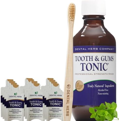 Tooth & Gums Tonic Oral Rinse 18oz +12Mini Packets & Free Bamboo Toothbrush image 5