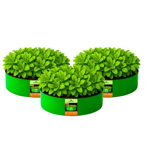 Image of Kingwell grow bags 24x9 inch pack of 3 Grow Bag For Terrace Garden Leafy Vegetable Plant Grow Bags Fruits Growing Containers For terrace Gardening