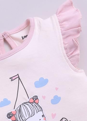 Image of Smart Baby Cotton Frock Set for Baby Girl - Stylish Soft Dress Girl in Ship Print & Frill Collar | Pack of 1