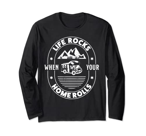'Your Home Rolls' - Gift for Motorhome Owner Long Sleeve T-Shirt