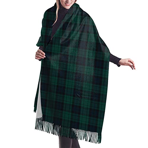 HLBSDM Bufanda larga tipo manta para mujer, estilo Clan Murray, de tartán, tacto de cachemira, cálida, para invierno, 195 x 68 cm