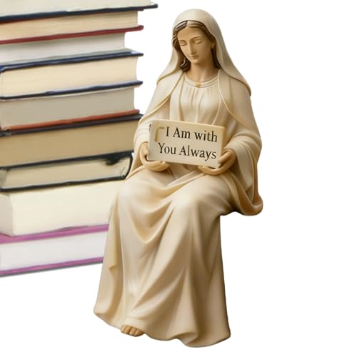Estatua de escritorio de la Virgen María, decoración clásica de resina, estatua de escritorio de la Virgen María, para porche, mesa de comedor, chimenea, iglesia, sala de estar, meditación, relajantes