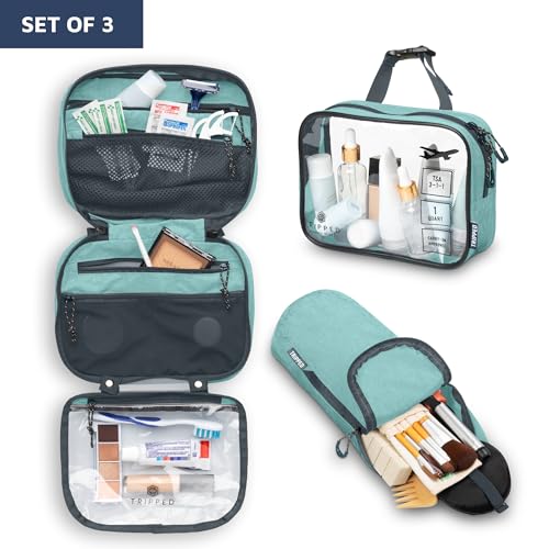 Toiletry-Bag-Kit-Set-Hanging-Travel-Toiletry-Bag-311-TSA-Cosmetic-Liquid-Bag-Ultralight-Accessory-Organizer-Pouch-Dusty-Teal