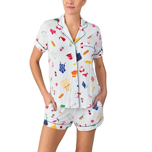 Image of kate spade new york Short Sleeve Knit Shorty Pj Set