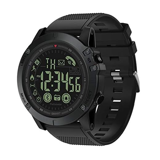 KLAYL Reloj Inteligente Bluetooth V4.0 Pulseras Inteligentes Deportes al Aire Libre Impermeable, Espera Larga, Reloj Inteligente, Reloj Táctico Militar Remoto, Negro