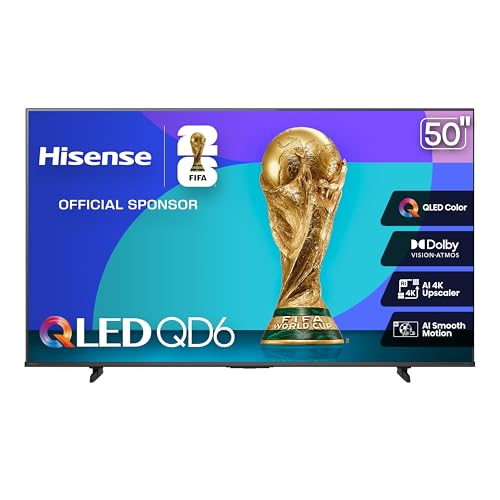 Hisense 50' Class QD6 Series (50QD6QF, 2025 Model) QLED 4K UHD Smart Fire TV, Voice Remote with...