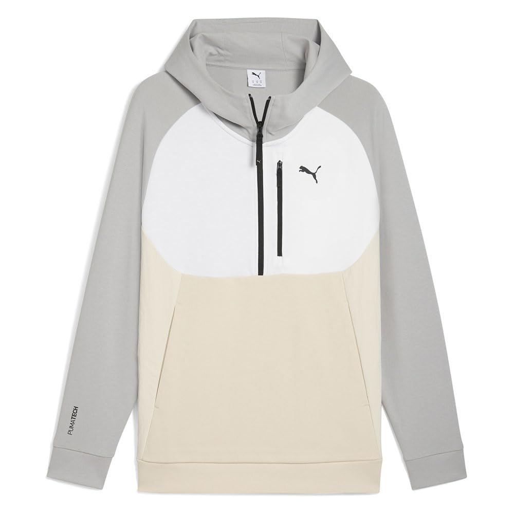 Puma Men's Grey Tech Regular Fit Hoodie Large