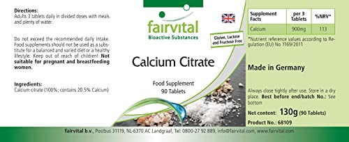 Calciumcitrat Tabletten 300mg von Fairvital, vegan und hochdosiert