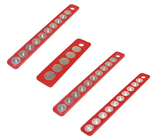 Triton Products MagClip 72440 Magnetic Socket Strip Pack for 1/4", 3/8", and 1/2" Drive Size Sockets (4 Piece)