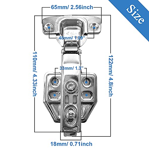 image for Bestgle 4 Pcs Cabinet Hinge Kitchen Cupboard Hinge Set Stainless Steel