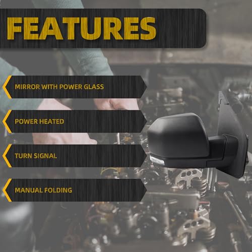 image for Dasbecan 8 Pins Right Side Mirror Assemble Compatible with Ford F150 2