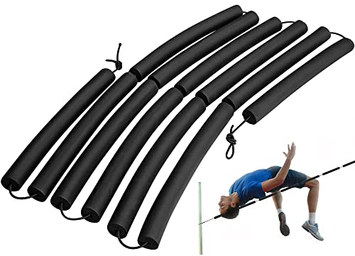 moonoom High Jump Training Equipment 9.9 Ft Long High Jump Bungee Elastic Crossbar Cord Training Equipment Foam for Beginners Athletes Practice Black