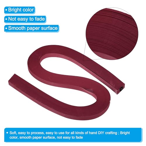 PATIKIL 120pcs Quilling Strips Paper 3/8"(10mm) 54cm Origami Paper Quilling Strip for Art DIY Hand Craft Christmas Burgundy Red - Image 3
