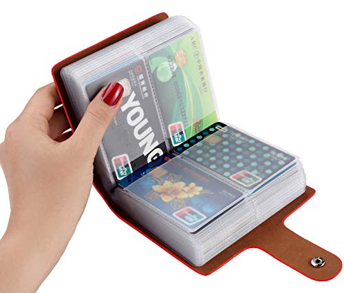 Credit Card Holder Capacity for Men and Business Card Organizer with RFID Blocking?Portable Credit Card Organizer for 60 Standard Card Slots and 2 Passport Storage