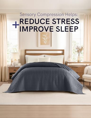 Image of YnM King Size Cooling Weighted Blanket for Adults (88x104 Inches, 25 Pounds, Dark Grey), Perfect for Hot Sleepers with Cooling Rayon /Glass Beads, Heavy Bed Blanket for Couple on Queen or King Bed