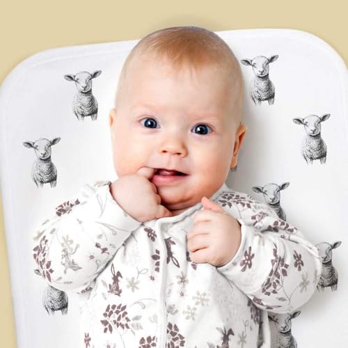 Azeeda 'Cute Lamb Portrait' Baby Burp/Wash Cloth (BC00030845)2