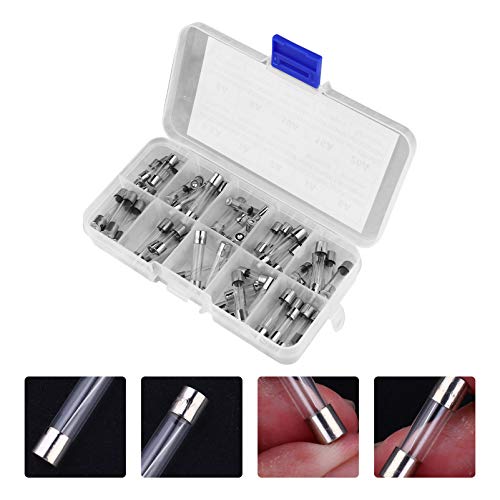 Set de 60 Fusibles de Vidrio de Acción Rápida en Estuche para Protección de Circuitos miniatura 4