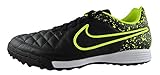Soft natural leather upper Nike Tiempo Genio Leather TF, Botas de fútbol Hombre, Negro/Verde (Black/Black-Volt), 41
