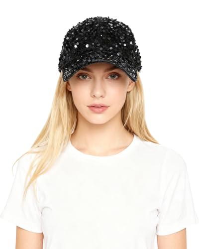 Gorra de béisbol brillante con lentejuelas para mujer miniatura 2