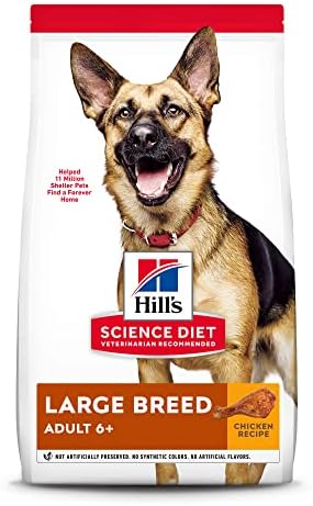 Hill's Science Diet Dry Dog Food, Large Breed Adult 6+ Senior, Chicken, Barley & Rice Recipe, 33 lb. Bag