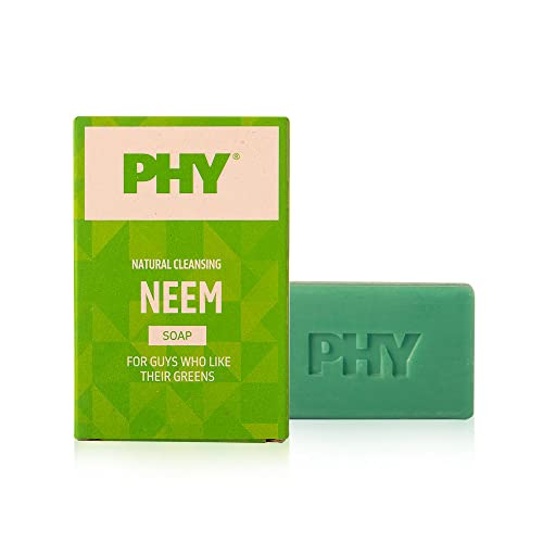 Image of Phy Natural Cleansing Neem Soap | Cleanses skin without drying | Purifies skin | Rich lather | Premium soap for men | 100% Vegan