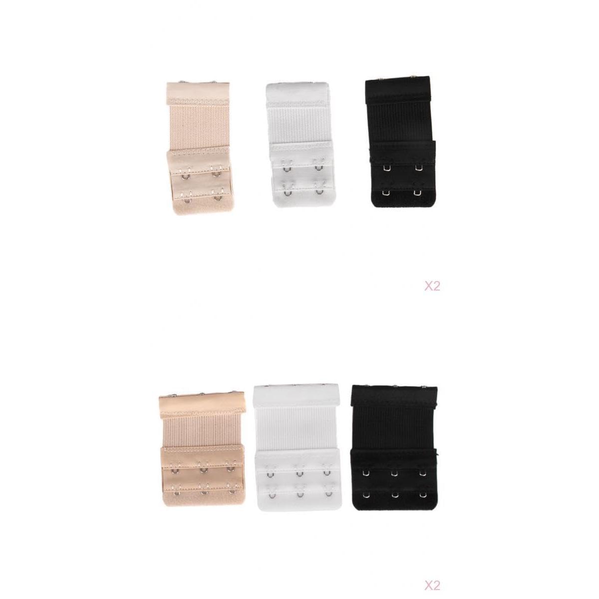 12 Pieces Elastic Bra Extender Comfort Strap Extension Mixed Color Hook Multicolour-image-38