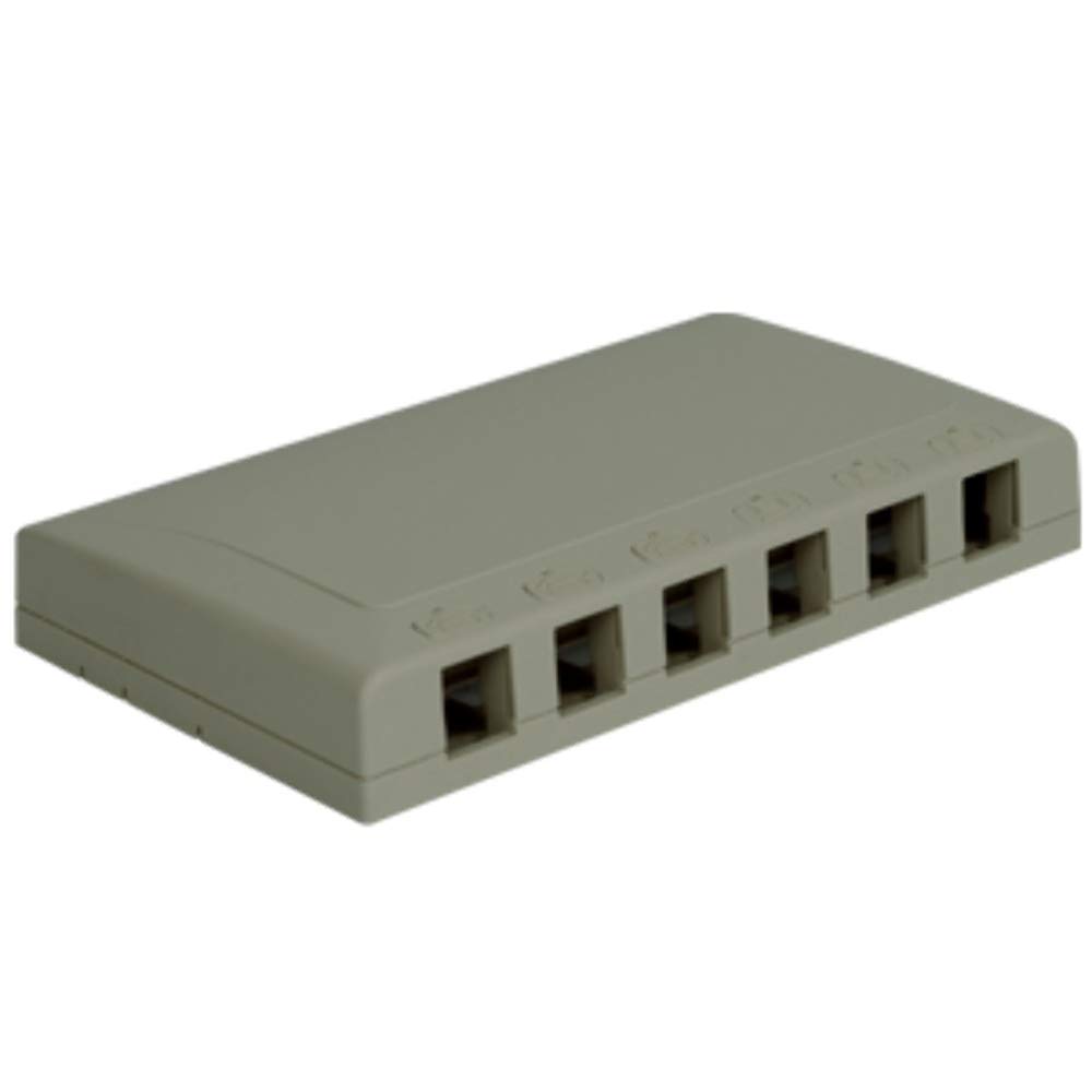 Surface Mount Box Elite 6-Port Grey Surface Mount Box Elite 6-Port Grey